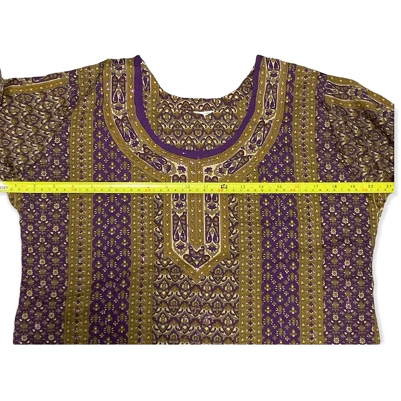 Women's Gold & Purple Kurti/Tunic - Picture 7 of 11